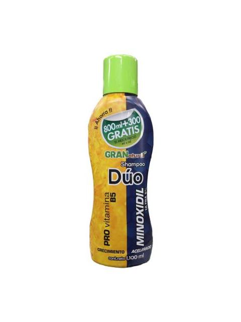 SHAMPOO GRAN NATURAL DUO MINOXIDIL ULTRA 5% 1100 ML CRECIMIENTO A SHAMPOOS NACE