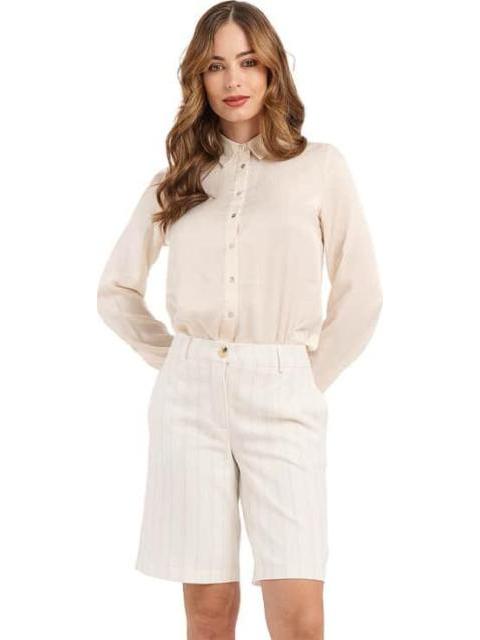 BERMUDA RAYAS BLANCO YAELI FASHION - Imagen 3