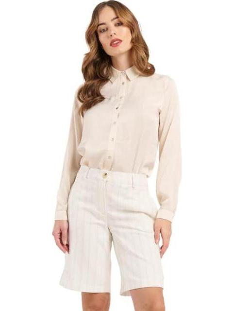 BERMUDA RAYAS BLANCO YAELI FASHION - Imagen 4