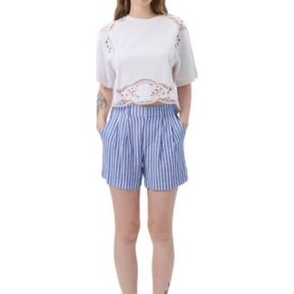 SHORT DE LINO AZUL HOLLY LAND