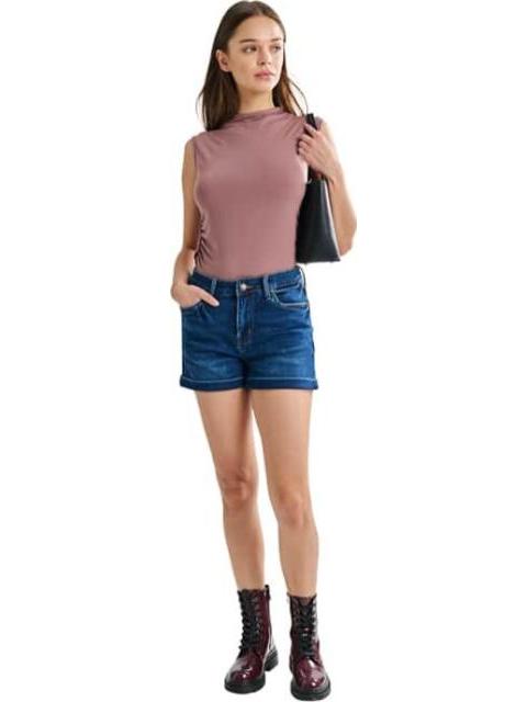 SHORT MEZCLILLA CINTURA ALTA AZUL INDIGO ATMOSPHERE DNM