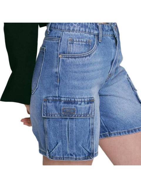 SHORT MEZCLILLA CINTURA ALTA GRIS ATMOSPHERE DNM - Imagen 3