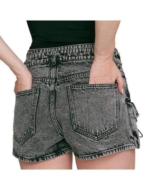 SHORT MEZCLILLA CINTURA ALTA NEGRO ATMOSPHERE DNM - Imagen 5