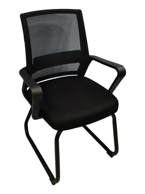 SILLA DE VISITA NEXTEP NE652N CON DESCANSABRAZOS TELA-MALLA COLOR NEGRO