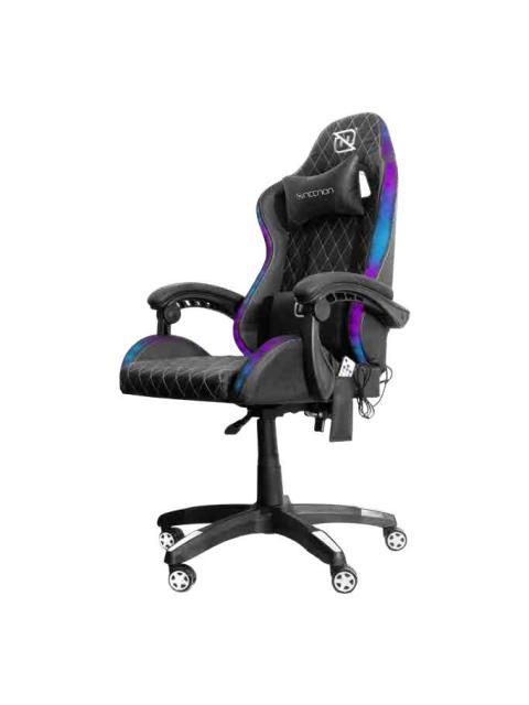 SILLA GAMER RGB INCLINACION RESPALDO 145 CLASE 4 140150KG NSGRGB1 FOAM 350MM 63CM-64CM-121131CM COJIN LUMBAR Y CABEZA NEGRO-ROSA - Imagen 3
