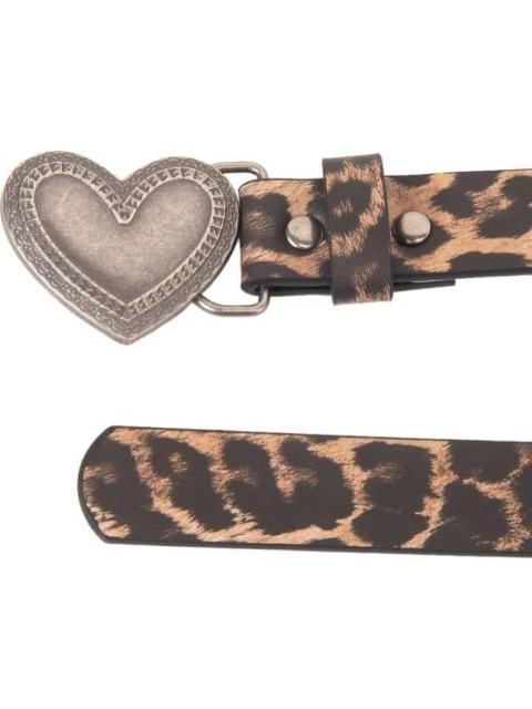 SINTETICO LEOPARDO HEBILLA DE CORAZON PLATA ANIMAL PRINT HOLLY LAND