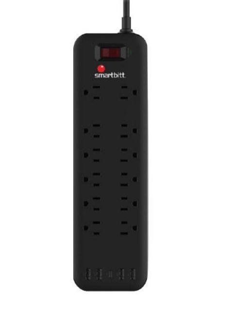 SMARTBITT SUPRESOR DE PICOS SBSS-B12-5U 12 SALIDAS 5 PUERTOS USB 3.600 JOULES