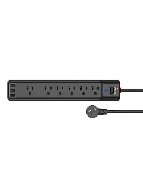 SMARTBITT SUPRESOR DE PICOS SBSS-B6-3U 6 SALIDAS 3 PUERTOS USB 1A 1800 JOULES