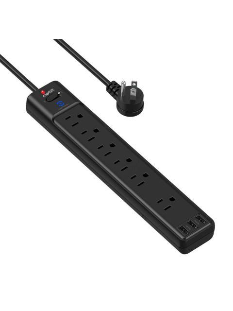 SMARTBITT SUPRESOR DE PICOS SBSS-B6-3U 6 SALIDAS 3 PUERTOS USB 1A 1800 JOULES - Imagen 3