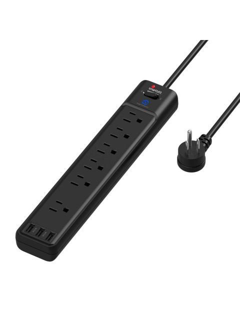 SMARTBITT SUPRESOR DE PICOS SBSS-B6-3U 6 SALIDAS 3 PUERTOS USB 1A 1800 JOULES - Imagen 4