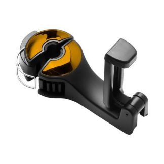 SOPORTE PARA CELULAR 2 EN 1 CON GANCHO PARA REPOSACABEZAS DE AUTO COMPATIBLE CON TELEFONOS DE 6 PULGADAS MULTIUSOS PARA COLGAR BOLSAS MOCHILAS O ABRIGOS AMARILLO SLIM COMPANY