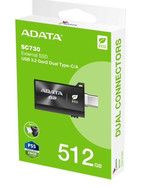 SSD EXTERNO ADATA SC730 512GB USB-C NEGRO - Imagen 6