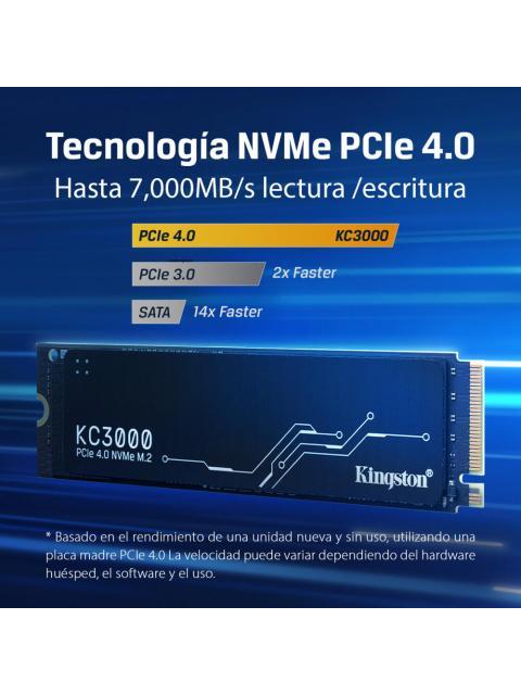 SSD KINGSTON KC3000 NVME 2048GB PCI EXPRESS 4.0 M.2 - Imagen 5