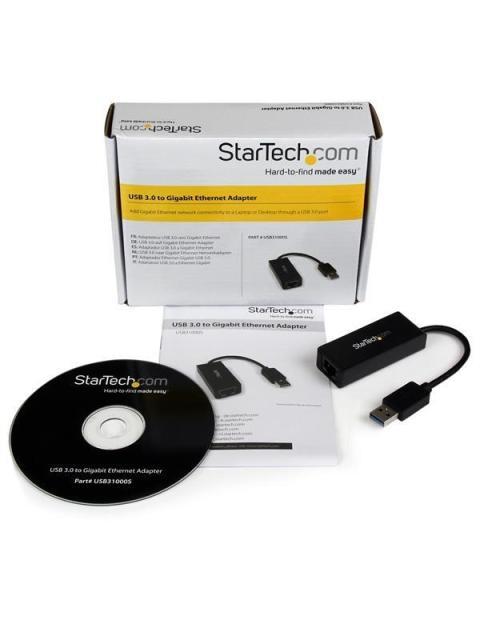 STARTECH ADAPTADOR DE TARJETA DE RED EXTERNA NIC USB 3.0 MACHO - GIGABIT ETHERNET RJ-45 HEMBRA 1GBPS NEGRO - Imagen 6
