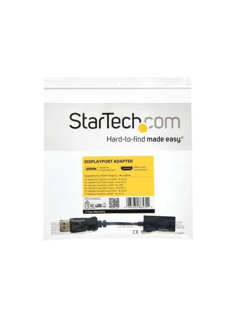 STARTECH  ADAPTADOR DISPLAYPORT 1.4 MACHO - HDMI HEMBRA 4K 60HZ 21CM NEGRO - Imagen 5