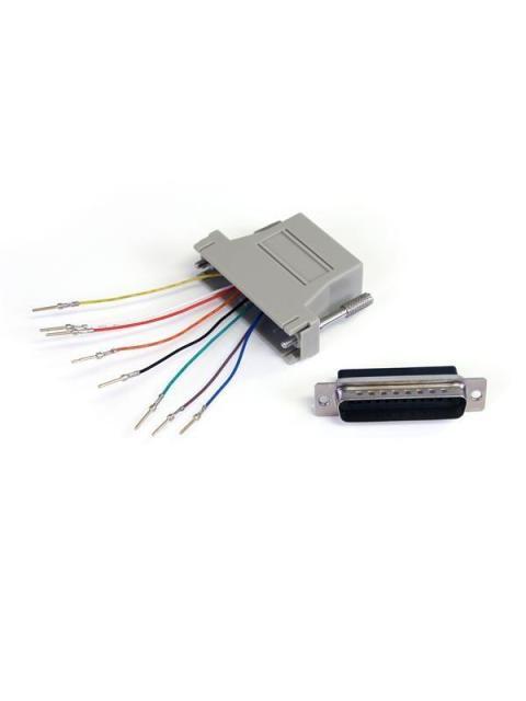 STARTECH ADAPTADOR MODULAR SERIAL DB25 MACHO - RJ45 HEMBRA GRIS