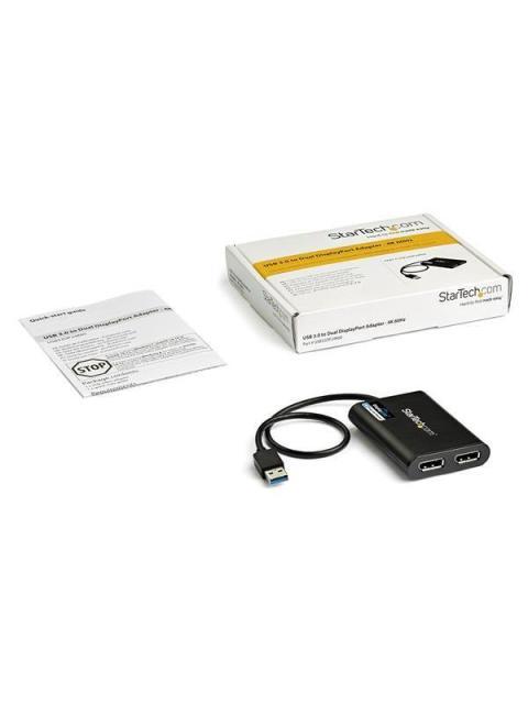 STARTECH  ADAPTADOR USB 3.0 MACHO - 2X DISPLAYPORT HEMBRA NEGRO - Imagen 4
