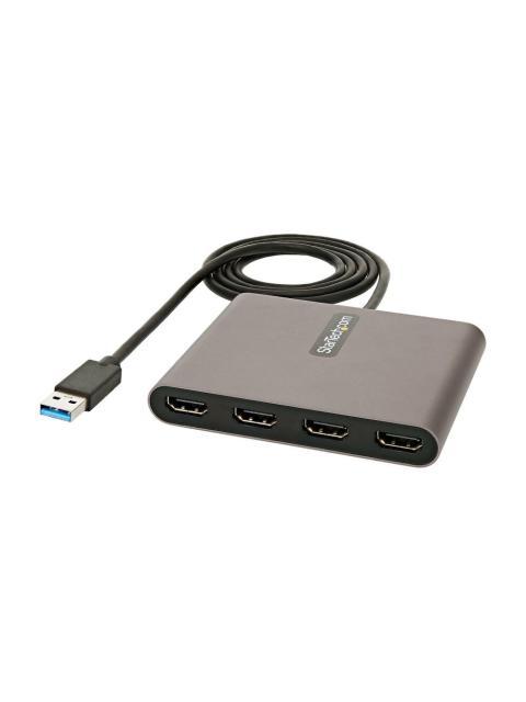 STARTECH  ADAPTADOR USB 3.0 MACHO - 4X HDMI HEMBRA GRIS