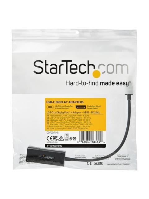 STARTECH ADAPTADOR USB C MACHO - DISPLAYPORT HEMBRA NEGRO - Imagen 2
