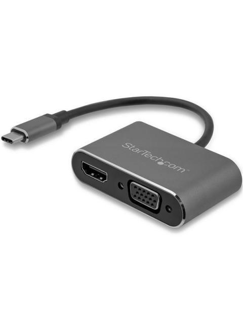 STARTECH ADAPTADOR USB-C MACHO - VGA-HDMI HEMBRA NEGRO