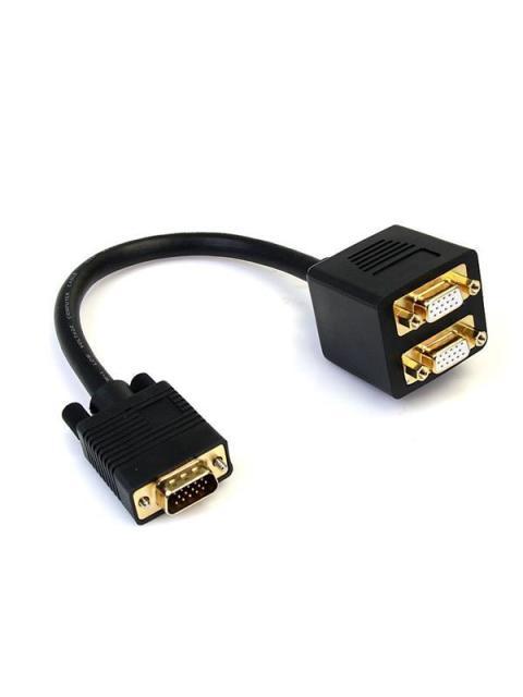 STARTECH ADAPTADOR VGA MACHO - 2X VGA HEMBRA 30CM NEGRO