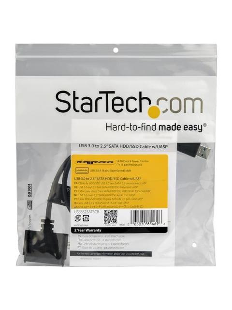 STARTECH CABLE ADAPTADOR USB 3.0 CON UASP - SATA III PARA DISCO DURO 2.5 - Imagen 3