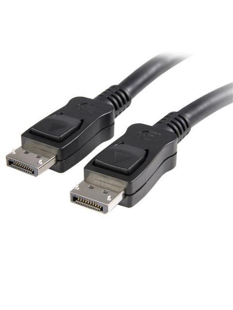 STARTECH CABLE CON CIERRE DE SEGURIDAD DISPLAYPORT MACHO - DISPLAYPORT MACHO 6 METROS NEGRO