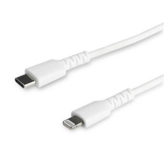 STARTECH  CABLE DE CARGA CERTIFICADO MFI LIGHTNING MACHO - USB-C MACHO 1 METRO BLANCO PARA IPOD-IPHONE-IPAD