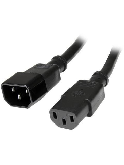STARTECH CABLE DE PODER C13 COUPLER MACHO - C14 COUPLER HEMBRA 1.8 METROS NEGRO