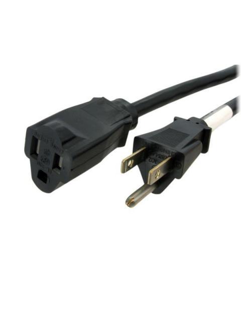 STARTECH CABLE DE PODER NEMA 5-15P MACHO - NEMA 5-15R HEMBRA 1.83 METROS NEGRO