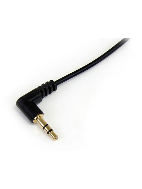 STARTECH  CABLE DELGADO DE AUDIO ESTEREO MINI JACK EN ANGULO DERECHO 3.5MM MACHO - 3.5MM MACHO 91CM NEGRO - Imagen 4
