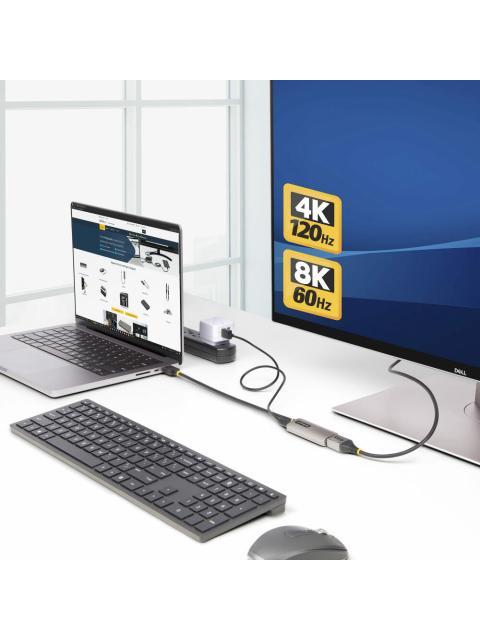 STARTECH CABLE DISPLAYPORT 1.4 HEMBRA - HDMI 2.1 MACHO FULL HD 120HZ 31 CM NEGRO-PLATA - Imagen 6
