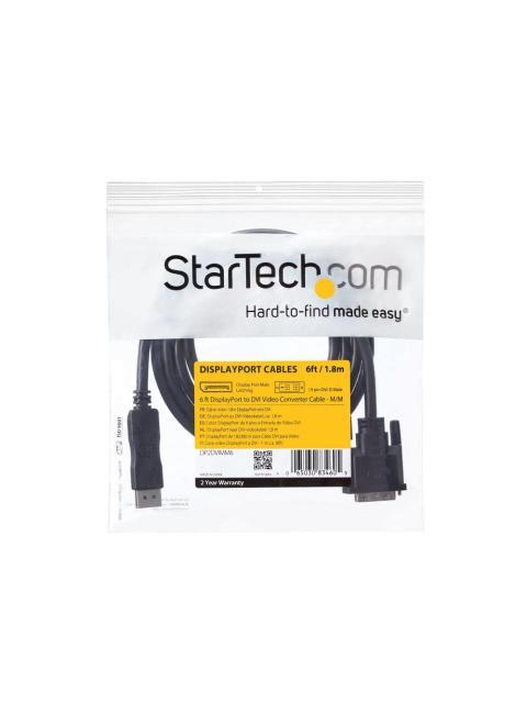STARTECH CABLE DISPLAYPORT 1.2 MACHO - DVI-D MACHO 1080P 1.8 METROS NEGRO - Imagen 10