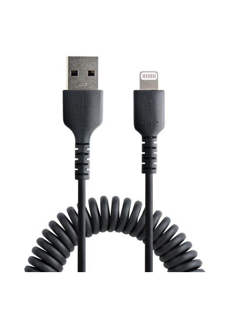 STARTECH CABLE ESPIRAL LIGHTNING MACHO - USB A MACHO 50CM NEGRO - Imagen 3