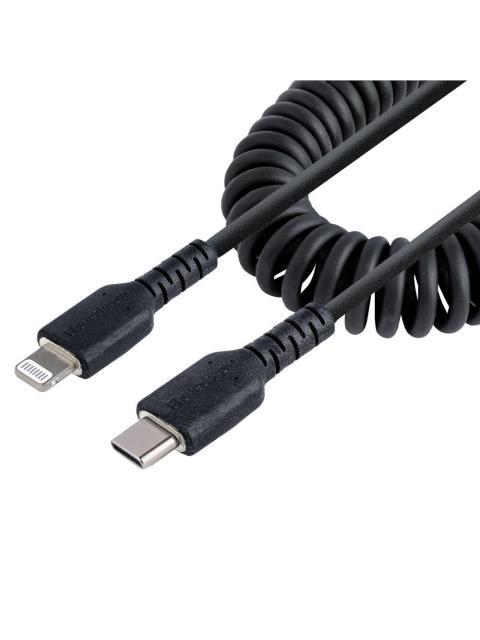 STARTECH CABLE ESPIRAL LIGHTNING MACHO - USB-C MACHO 50CM NEGRO
