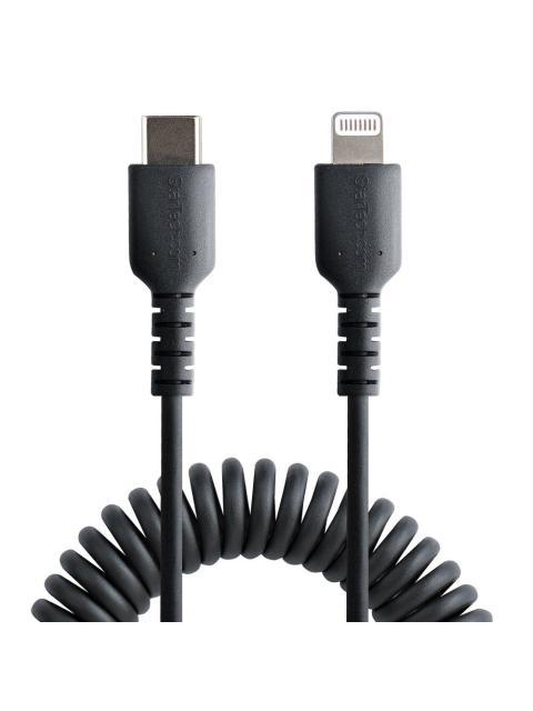 STARTECH CABLE ESPIRAL LIGHTNING MACHO - USB-C MACHO 50CM NEGRO - Imagen 3