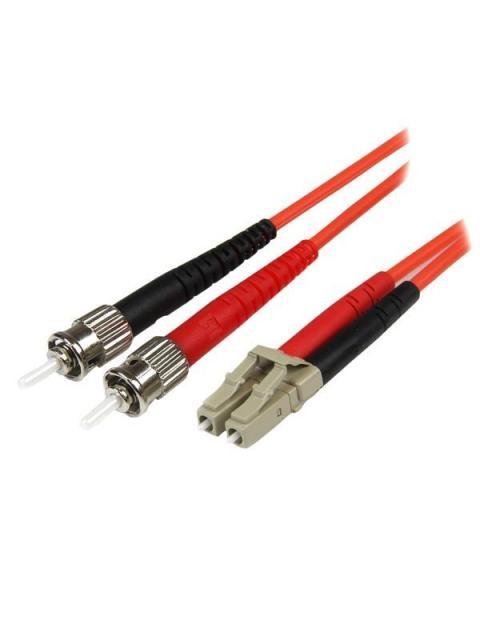 STARTECH  CABLE FIBRA OPTICA LC MACHO - ST MACHO 50-125 5 METROS ROJO