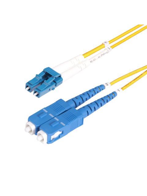 STARTECH  CABLE FIBRA OPTICA MONOMODO OS2 LC MACHO - SC MACHO NUCLEO 9?M CUBIERTA 125?M 1 METRO AMARILLO