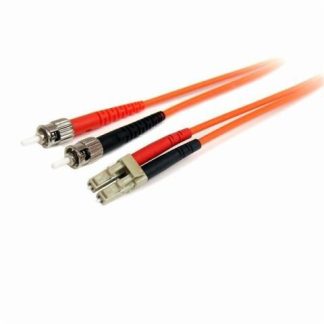 STARTECH  CABLE FIBRA OPTICA MULTIMODO DUPLEX LC MACHO - ST MACHO 3 METROS NARANJA