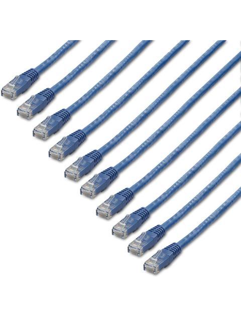 STARTECH CABLE PATCH CAT6 UTP MOLDEADO RJ-45 MACHO - RJ-45 MACHO 1.8 METROS AZUL - 10 PIEZAS