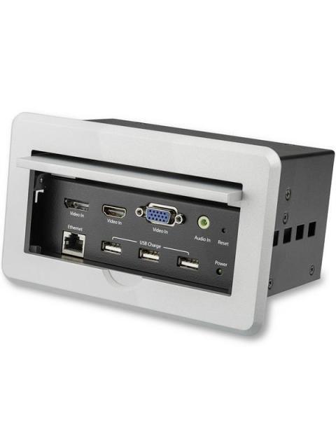 STARTECH  CAJA DE CONECTIVIDAD PARA MESA DE JUNTAS MODULO DE CONEXIONES HDMI-VGA-DISPLAYPORT 4K
