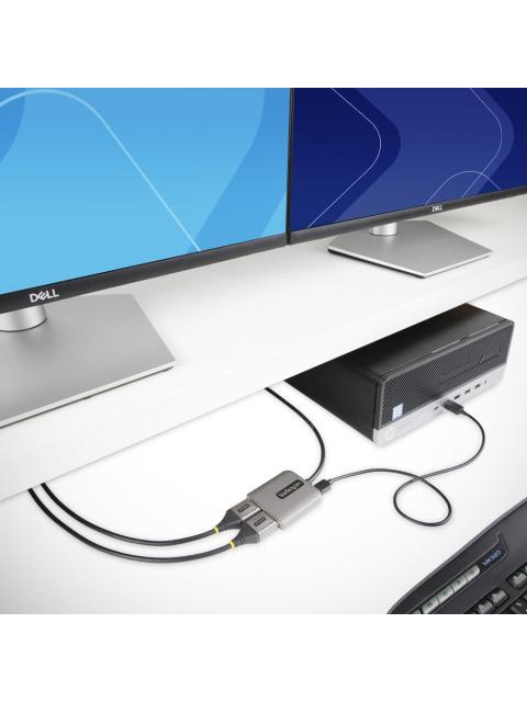 STARTECH DIVISOR MULTIPLICADOR DISPLAYPORT - 2X DISPLAYPORT GRIS - Imagen 7