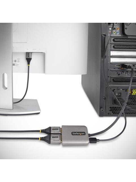 STARTECH DIVISOR MULTIPLICADOR DISPLAYPORT - 2X DISPLAYPORT GRIS - Imagen 8