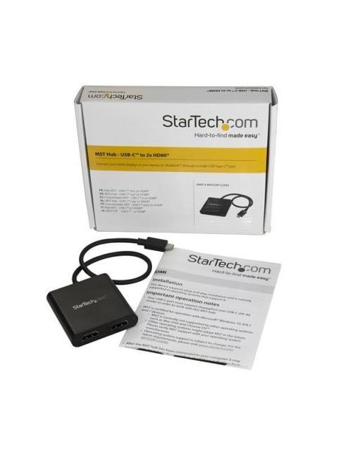 STARTECH DIVISOR SPLITTER MST USB-C MACHO - 2X HDMI HEMBRA NEGRO - Imagen 2