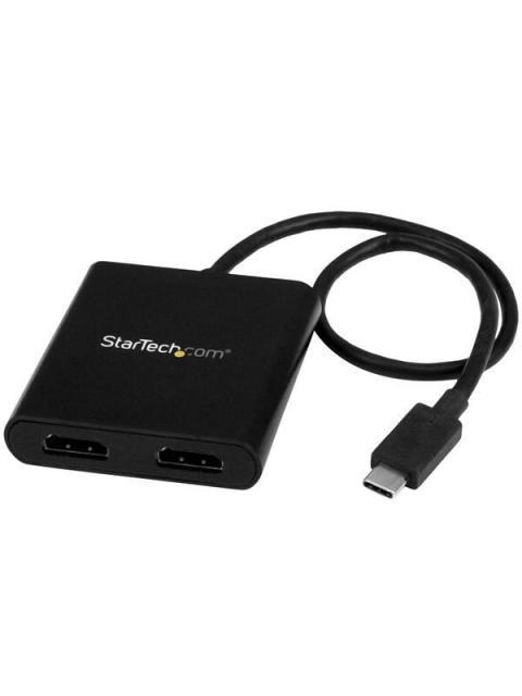 STARTECH DIVISOR SPLITTER MST USB-C MACHO - 2X HDMI HEMBRA NEGRO