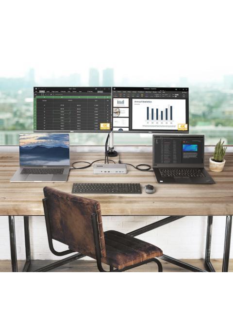 STARTECH  DOCKING STATION 129N-USBC-KVM-DOCK USB-C 2X USB 3.0 3X USB-C 2X USB 2.0 2X DISPLAYPORT 1X RJ-45 GRIS - Imagen 8