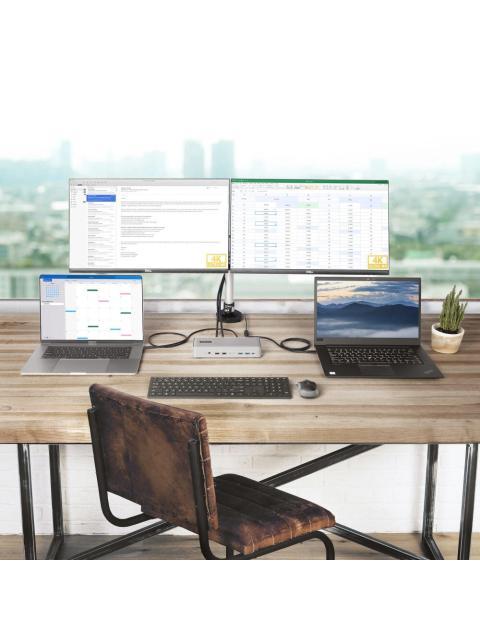 STARTECH  DOCKING STATION 129N-USBC-KVM-DOCK USB-C 2X USB 3.0 3X USB-C 2X USB 2.0 2X DISPLAYPORT 1X RJ-45 GRIS - Imagen 9