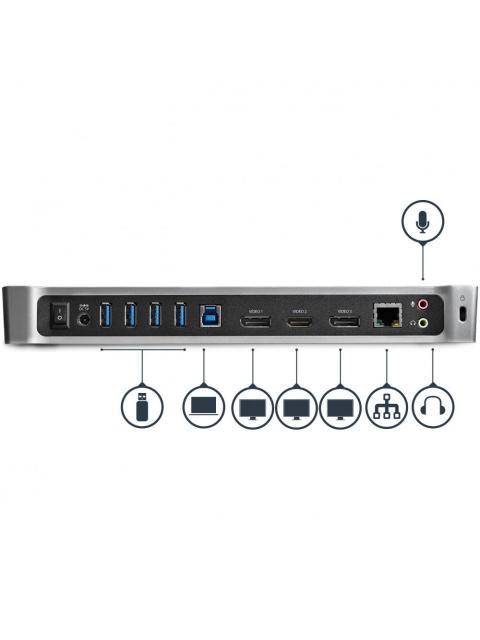 STARTECH  DOCKING STATION USB3DOCKH2DP 5X USB 3.0 1X RJ-45 2X DISPLAYPORT - Imagen 5