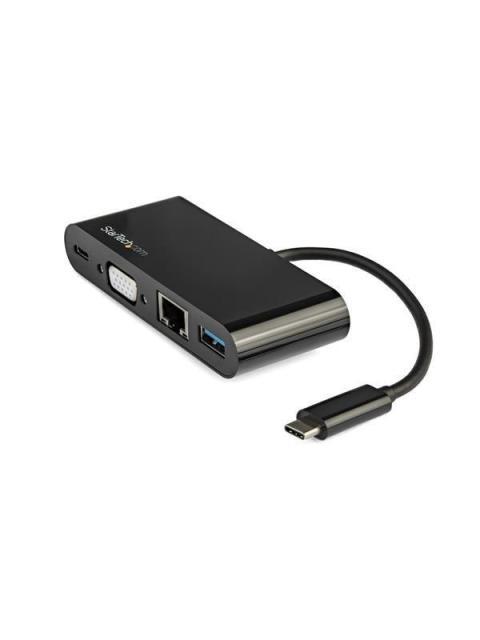 STARTECH DOCKING STATION USB C DE 1 PUERTO 1X VGA 1X RJ-45 NEGRO