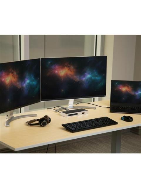 STARTECH DOCKING STATION USB TIPO C PARA LAPTOP 2X DISPLAYPORT 2X HDMI 6X USB 3.0 NEGRO-PLATA - Imagen 3